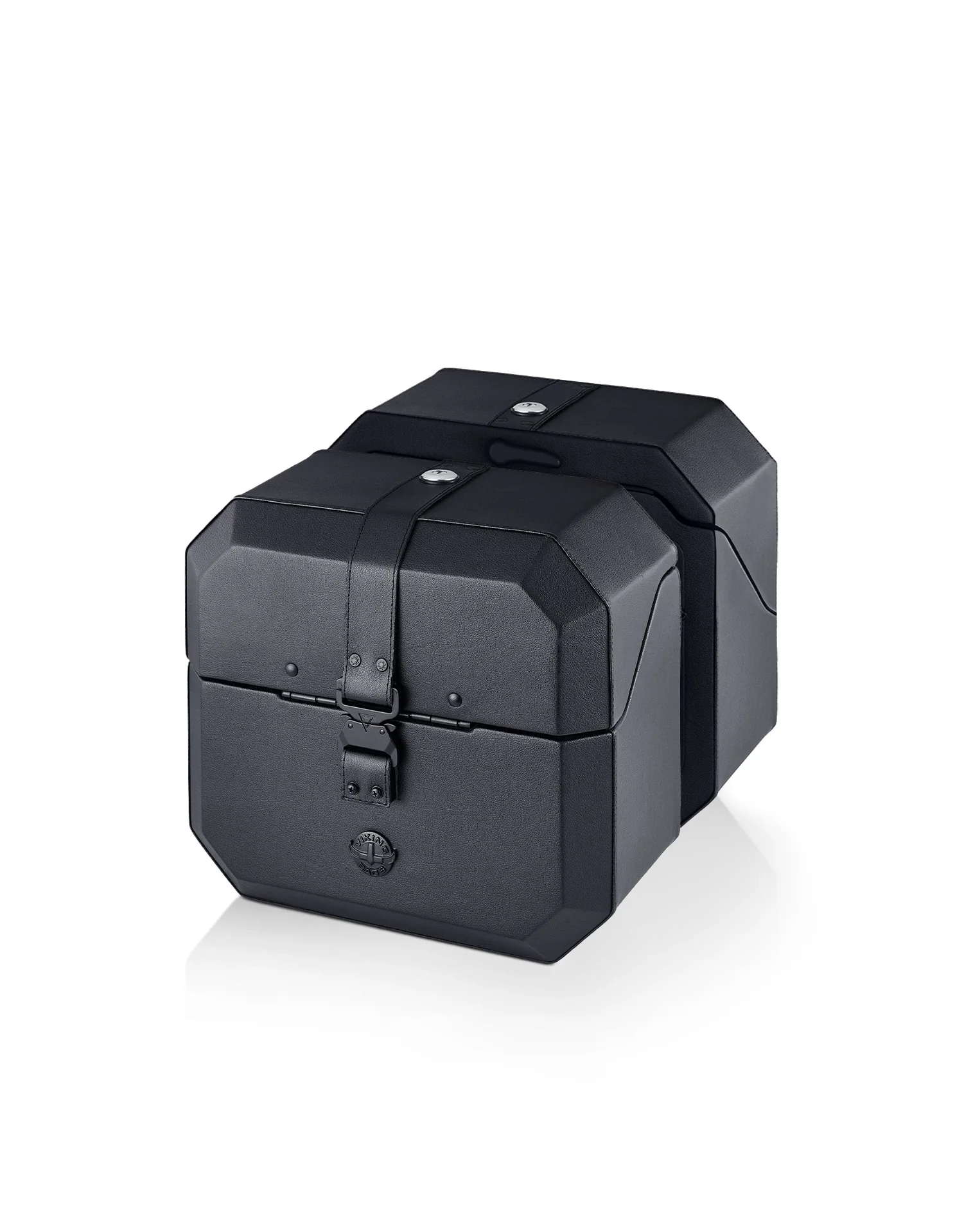 Image of 20L - Outlaw Quick-Mount Small Harley Softail Street Bob Leather Wrapped Hard Saddlebags