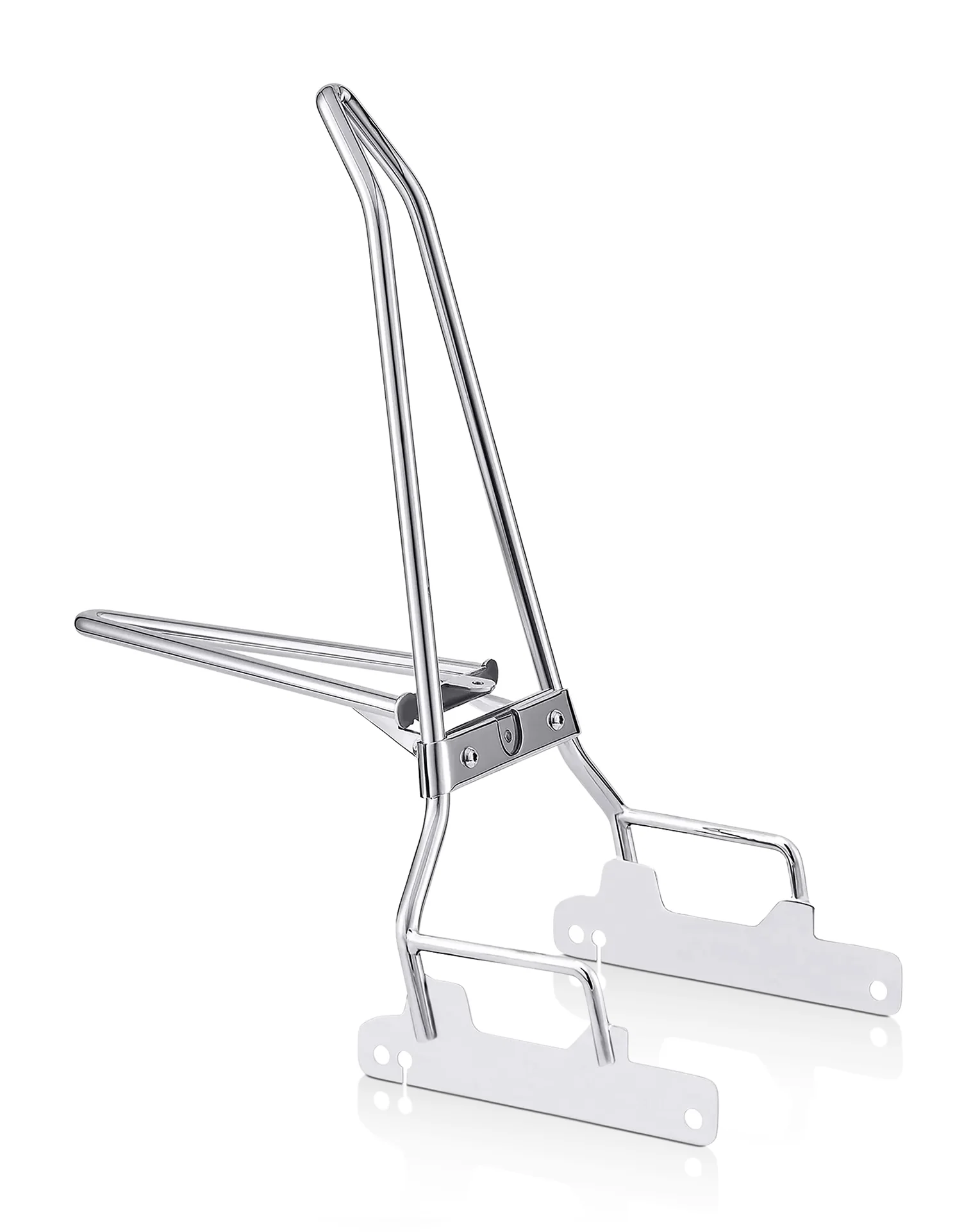 Image of Iron Born Blade 25" Sissy Bar with Foldable Luggage Rack for Harley Dyna Street Bob FXDB Chrome