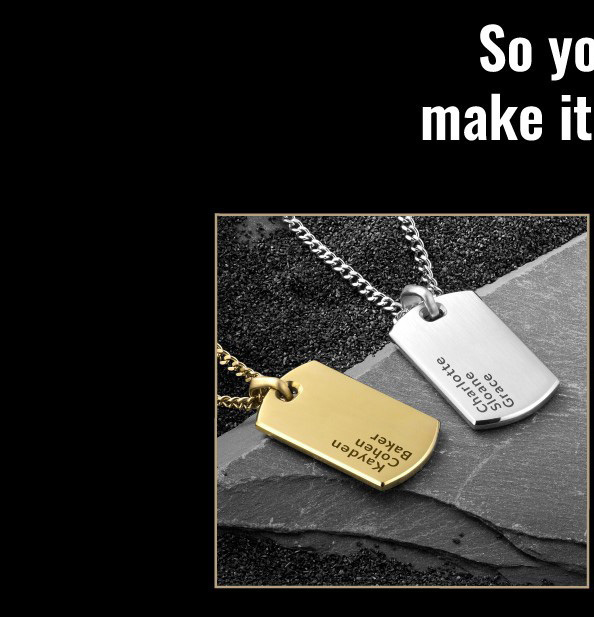 New Engravable Beveled Tag Pendant