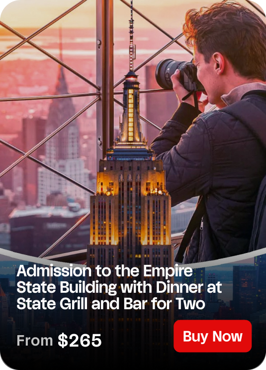 86th Floor Sunset Admission to the Empire State Building with Dinner at State Grill and Bar for Two