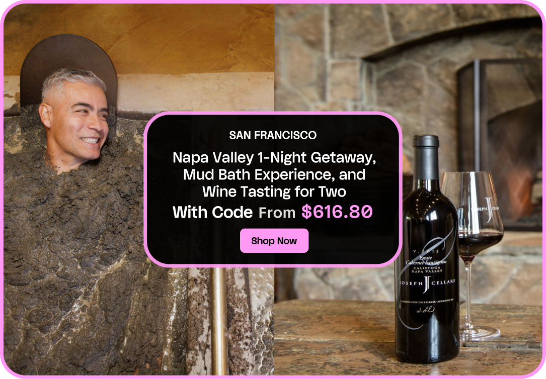 Napa Valley 1-Night Getaway, Mud Bath Experience, and Wine Tasting for Two
