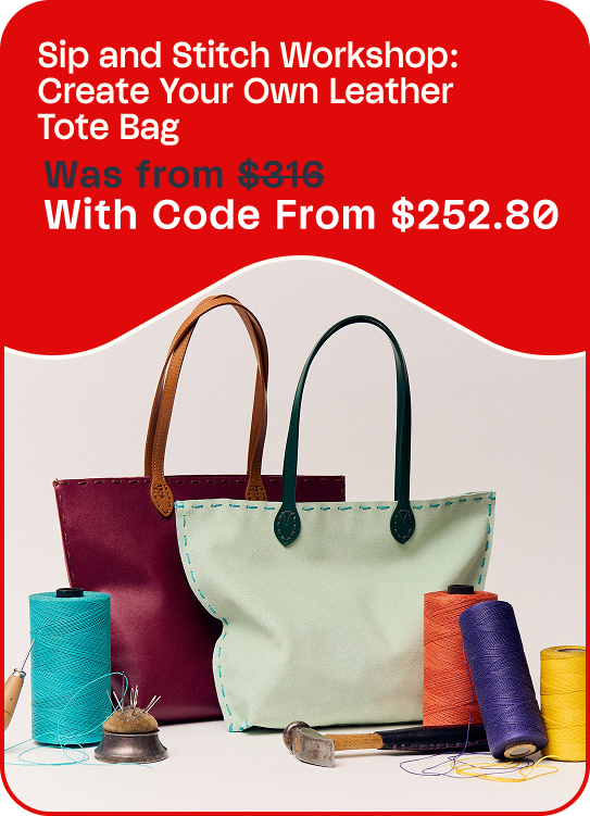 Sip and Stitch Workshop: Create Your Own Leather Tote Bag