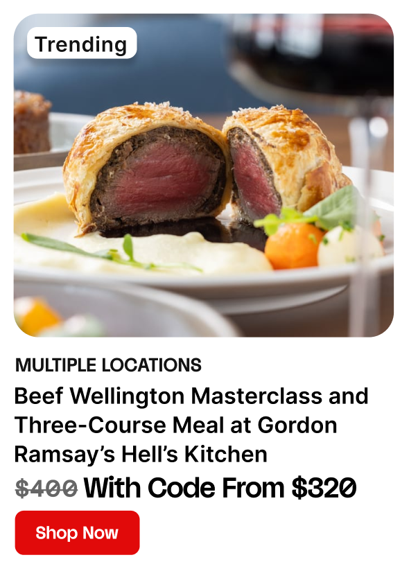 Beef Wellington Masterclass and Three-Course Meal at Gordon Ramsay’s Hell’s Kitchen