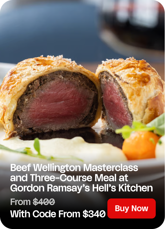 Beef Wellington Masterclass and Three-Course Meal at Gordon Ramsay’s Hell’s Kitchen