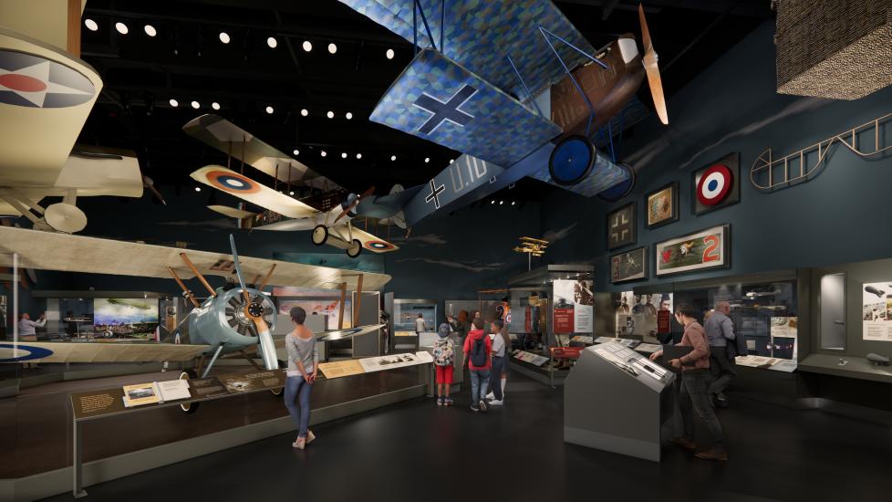 An artist's concept of the World War I gallery.