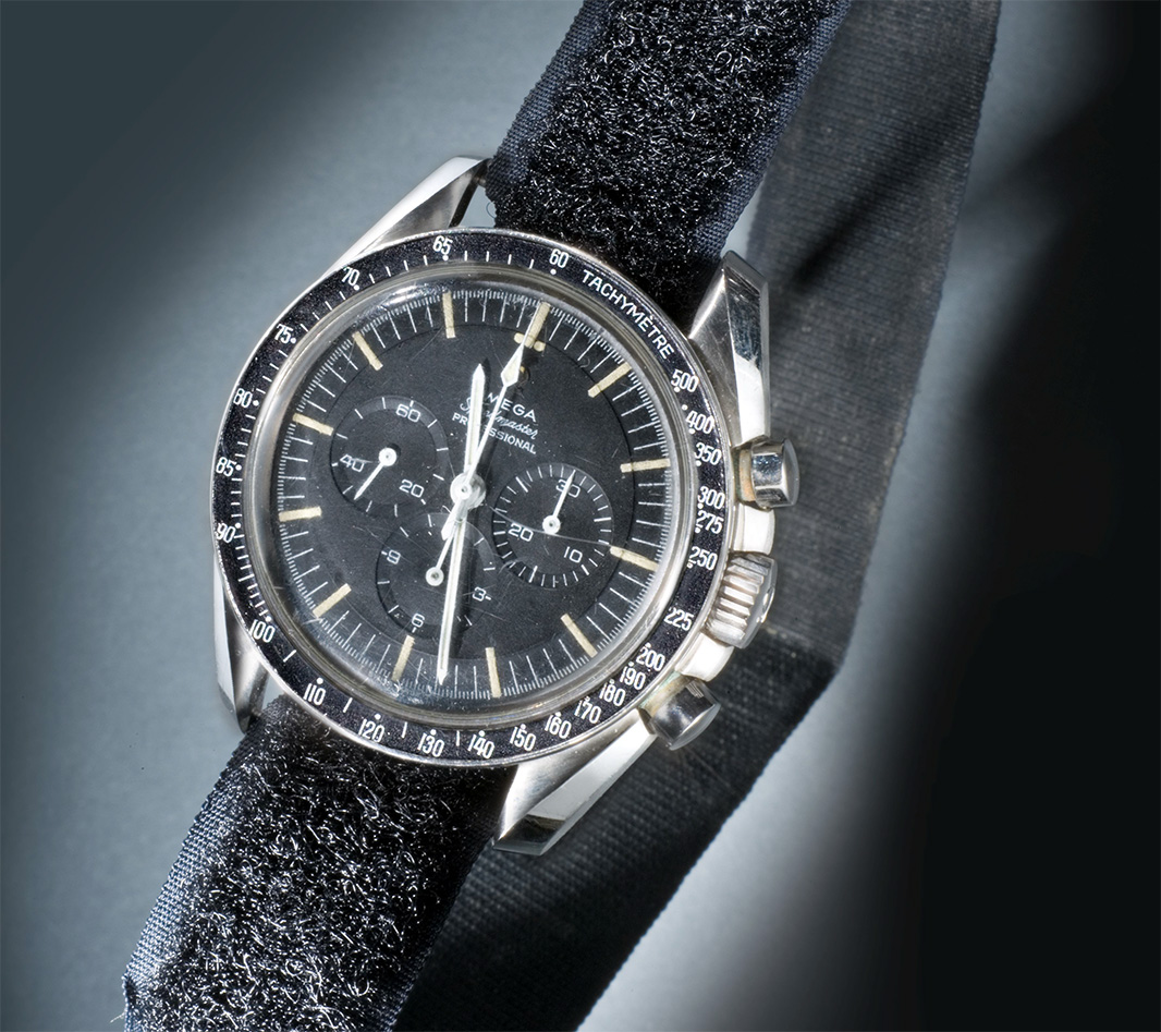 A watch photographed against a dark background