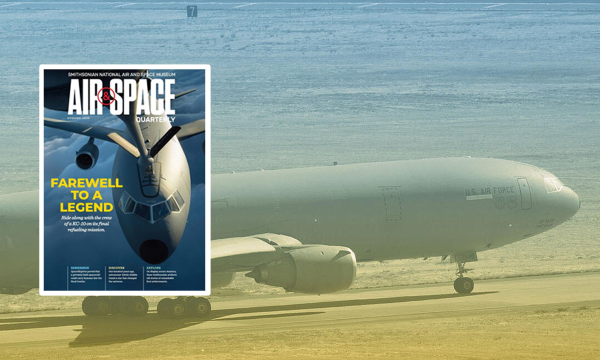 Banner image of a large aircraft. An image of the cover of Air & Space Quarterly is overlaid.