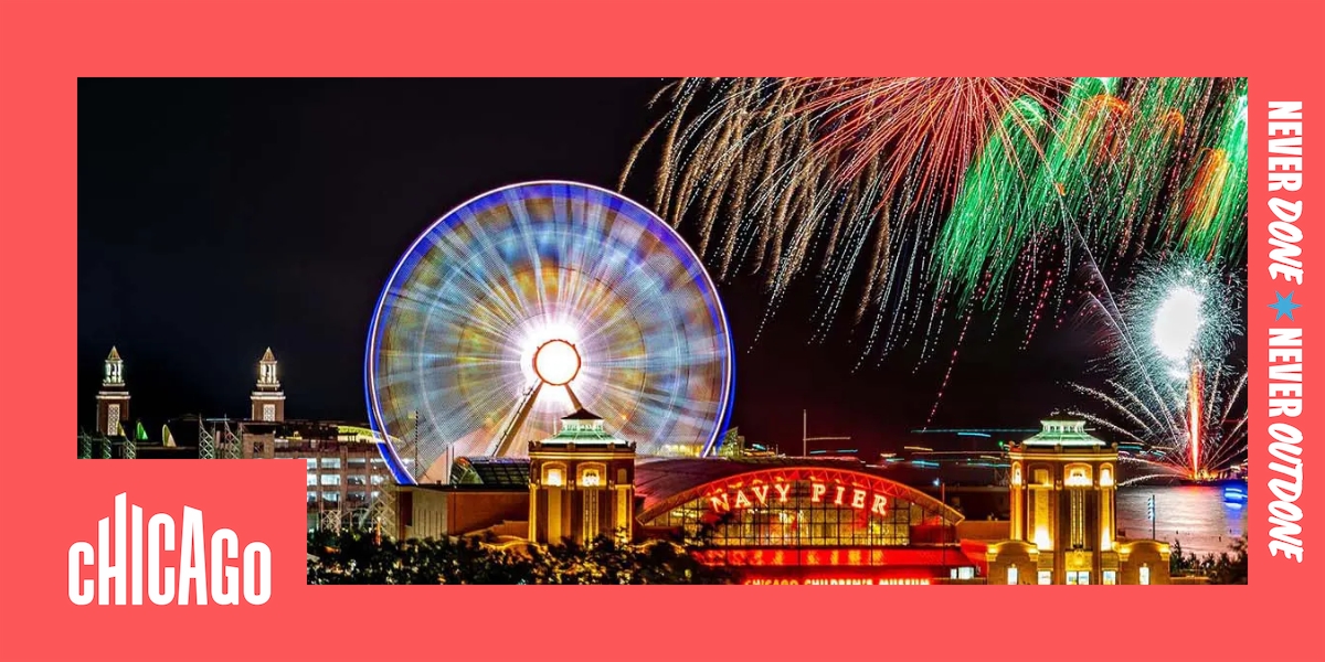 Colorful fireworks light up the summer sky over Navy Pier 