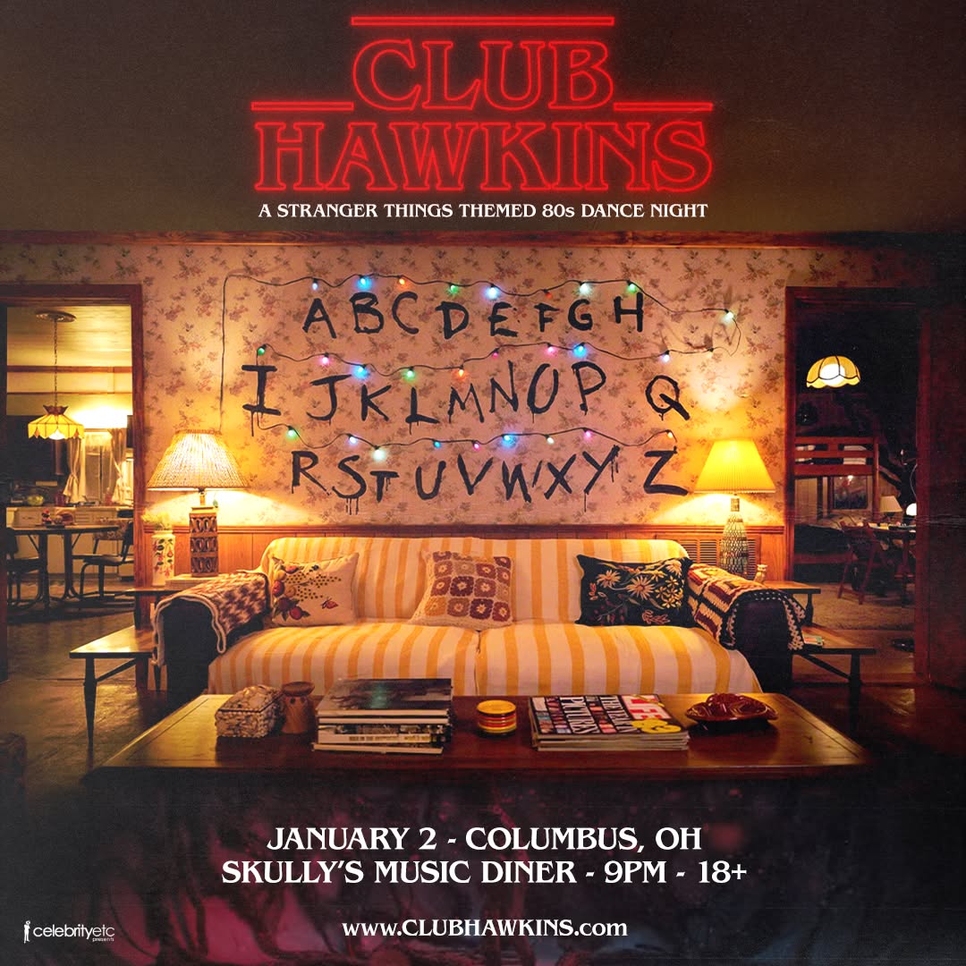 Graphic of Club Hawkins Dance Part event.