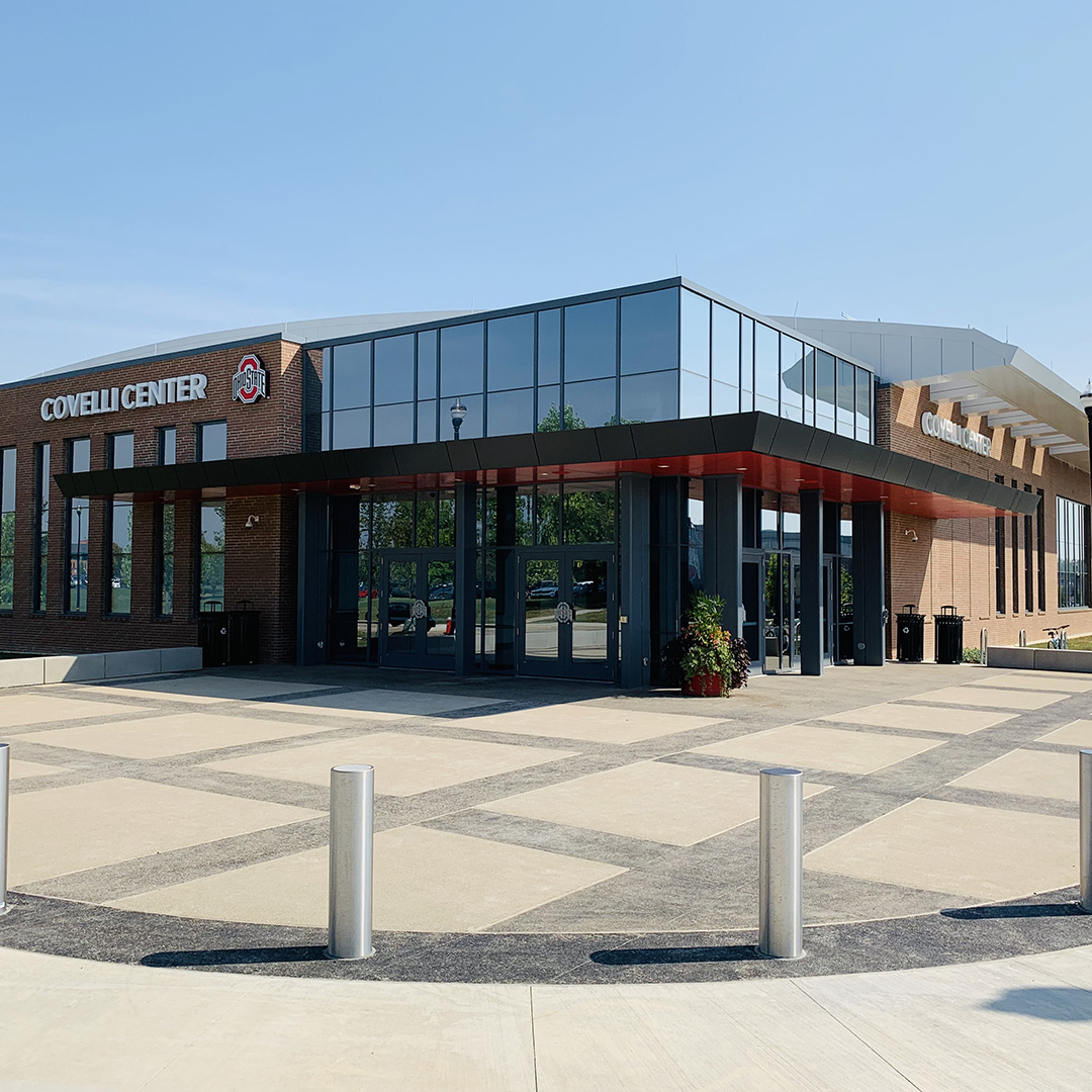 Image of the Covelli Center exterior.