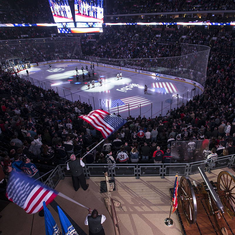 Image for a CBJ game at Nationwide Arena.