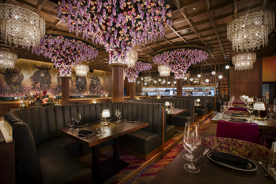 Interior of the Butcher & Rose restaurant.