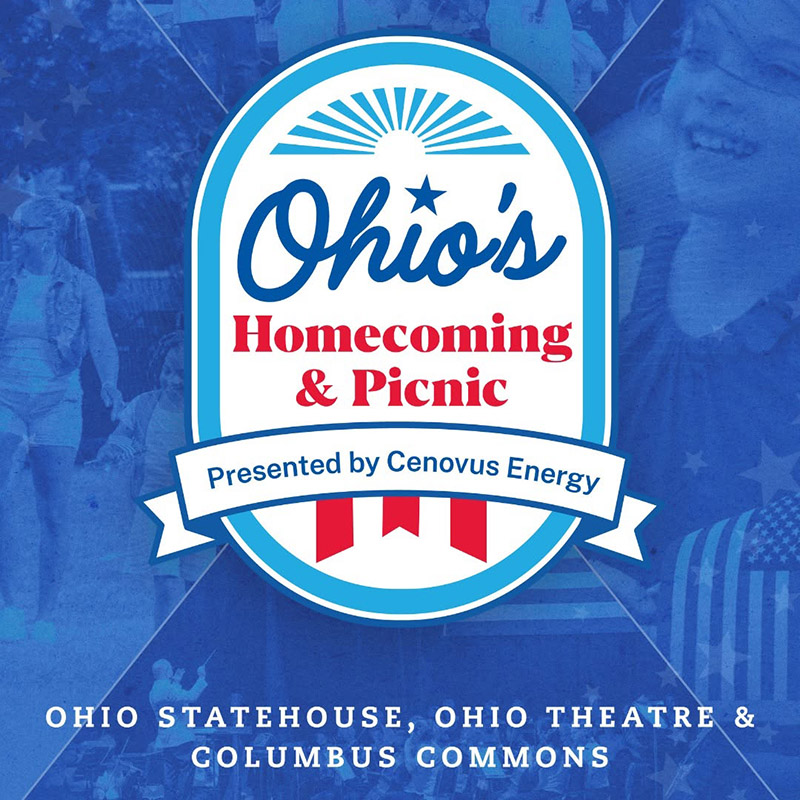 Graphic for the America 250-Ohio Signature Homecoming & Picnic.