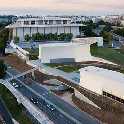 Aerial view of the Kennedy Center campus