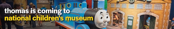 Thomas the Tank Engine exhibit display at the National Children's Museum in Washington, DC.