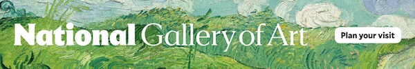 National Gallery of Art banner featuring a detail from a Van Gogh painting in Washington, DC.