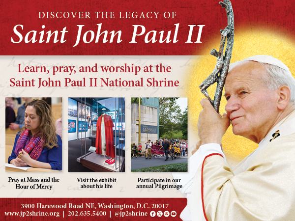 Discover the Legacy of Pope John Paul II by visiting the Saint John Paul II National Shrine.