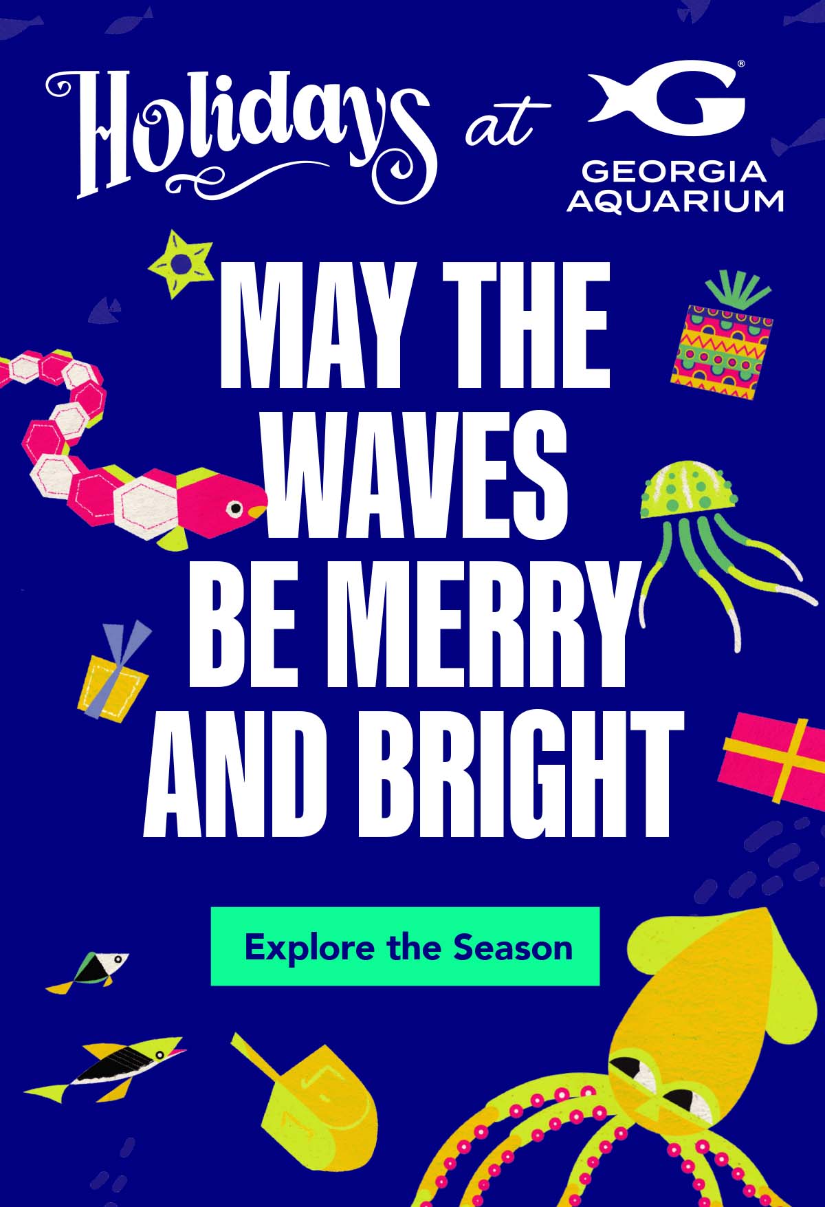 Holidays at Georgia Aquarium - May the Waves by Merry and Bright