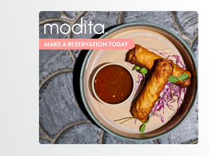 Located in the historic Bottleworks Hotel, Modita is an urban casual and Asian-inspired restaurant.