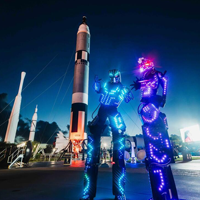 two people wearing clothing with lights