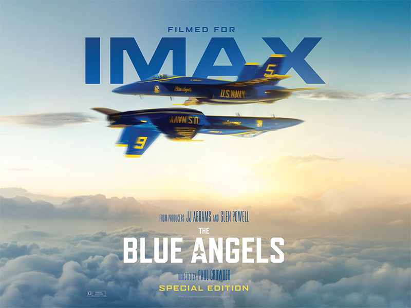 a movie poster of blue jets flying in the sky