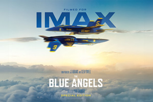 a movie poster of blue jets flying in the sky