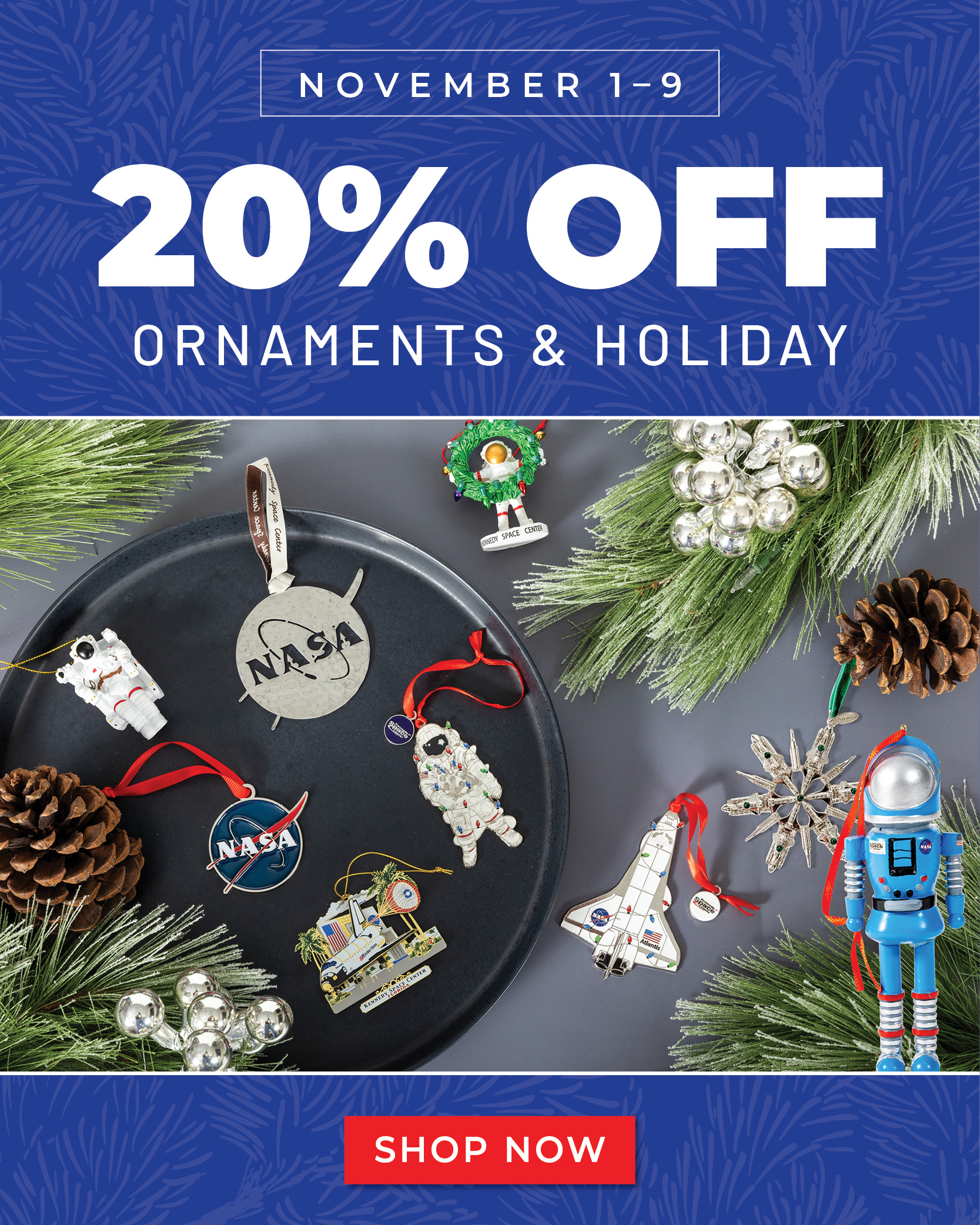 NOVEMBER 1-9 | 20% OFF | ORNAMENTS & HOLIDAY | SHOP NOW