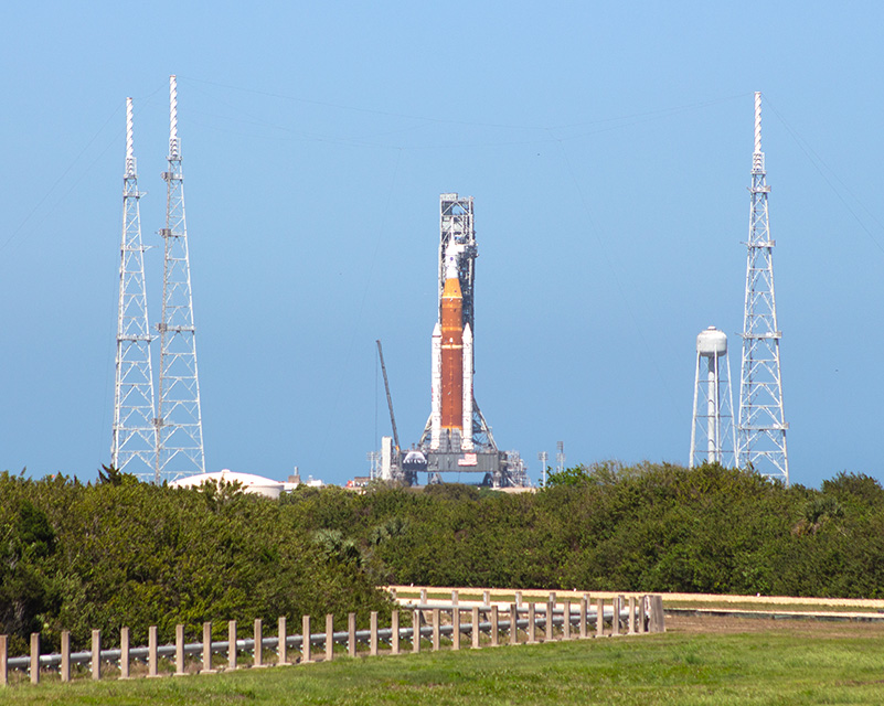 a rocket on a launch pad