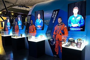a display of astronaut's images