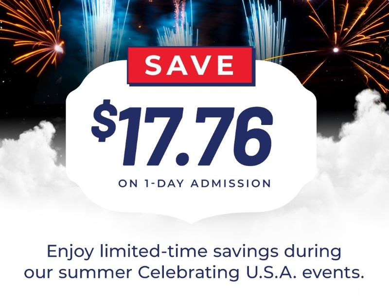 Save $17.76 On 1-Day Admission