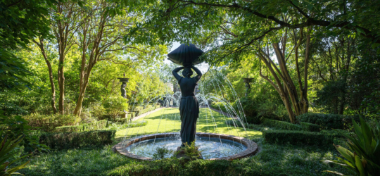 An image of a fountain at Biedenharn Museum and Gardens.