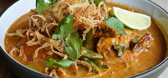 Close up shot of a Cajun dish.