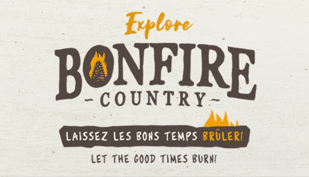 A graphic reading Explore Bonfire County.
