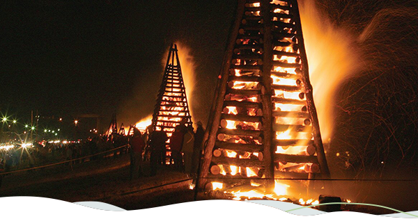 Christmas Eve bonfires on the levee are a Louisiana tradition.