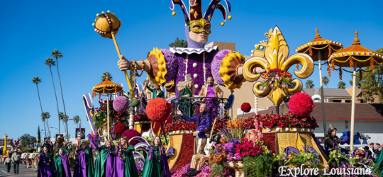 The Explore Louisiana float at the 2024 Rose Parade.