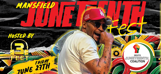 A poster for a Juneteenth celebration in Mansfield.