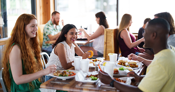 diners sitting at table in Houma, Louisiana