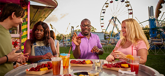 People attend a crawfish festival.