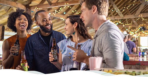 People sample Louisiana beer.