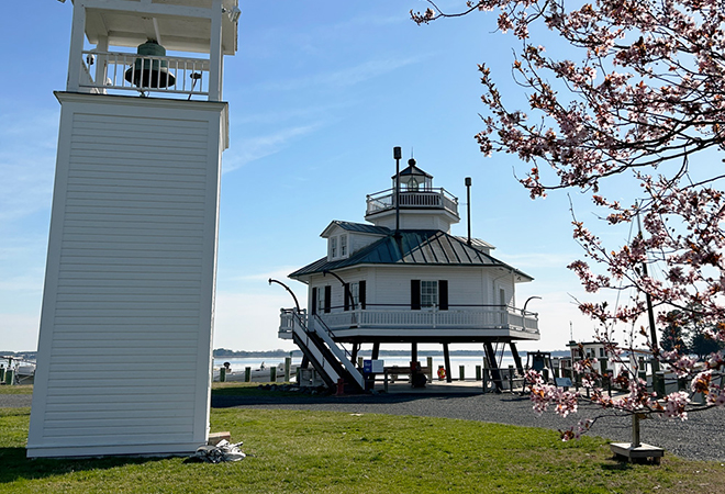 Signs of spring surround the 1879 Hooper Strait Lighthouse! See it for yourself at the Chesapeake Bay Maritime Museum, while enjoying waterfront views and authentic, hands-on maritime experiences.