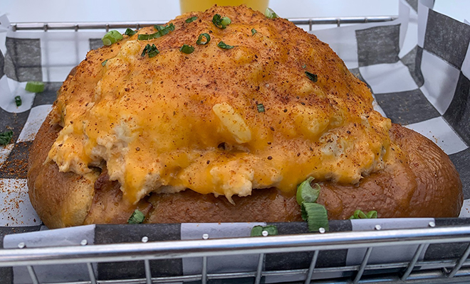 Picture of Foxy’s Original Crab Pretzel.