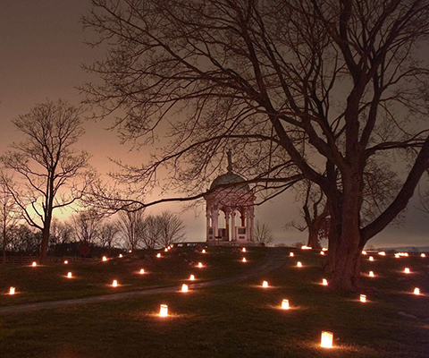 A picture of the Annual Antietam Illumination for the holidays.