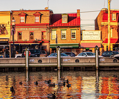 Streetscape in historic Annapolis.