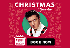 Christmas-themed flyer with Elvis' photo that says 