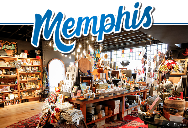 Wares and gift displays inside the shop Paradox at Peco with the 