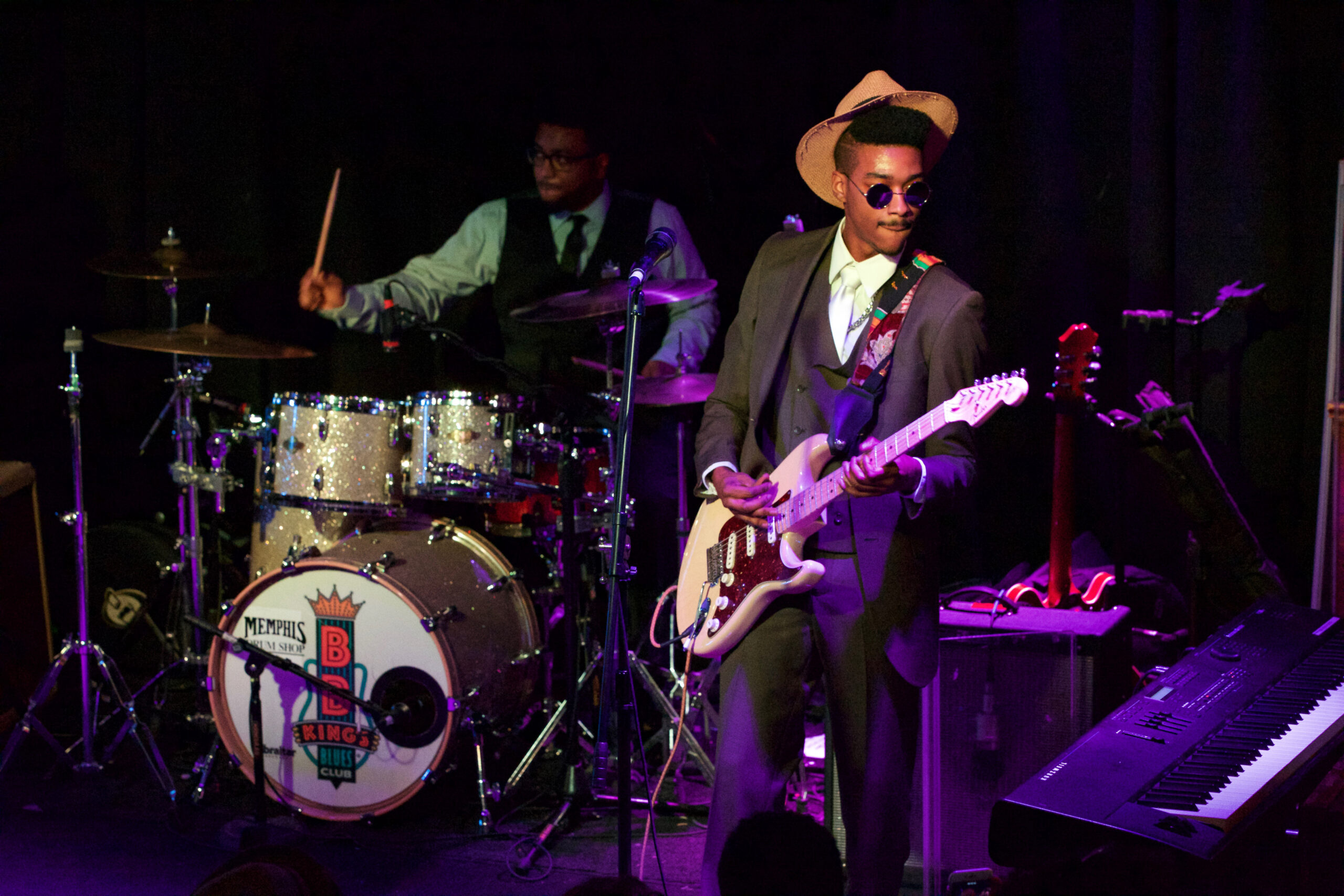 Performers play on Beale Street for the International Blues Challenge.