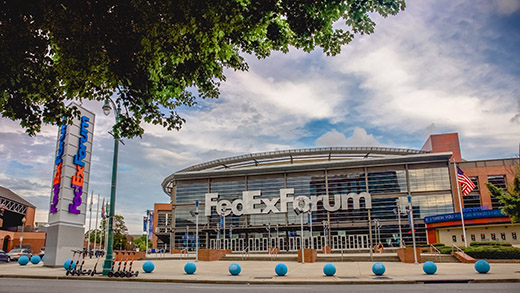 Exterior of FedExForum, home of the Memphis Grizzlies