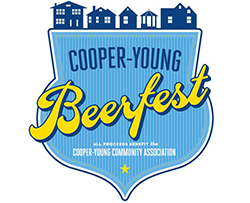 A flyer for the 2025 Cooper-Young Beerfest benefitting Cooper-Young Community Association