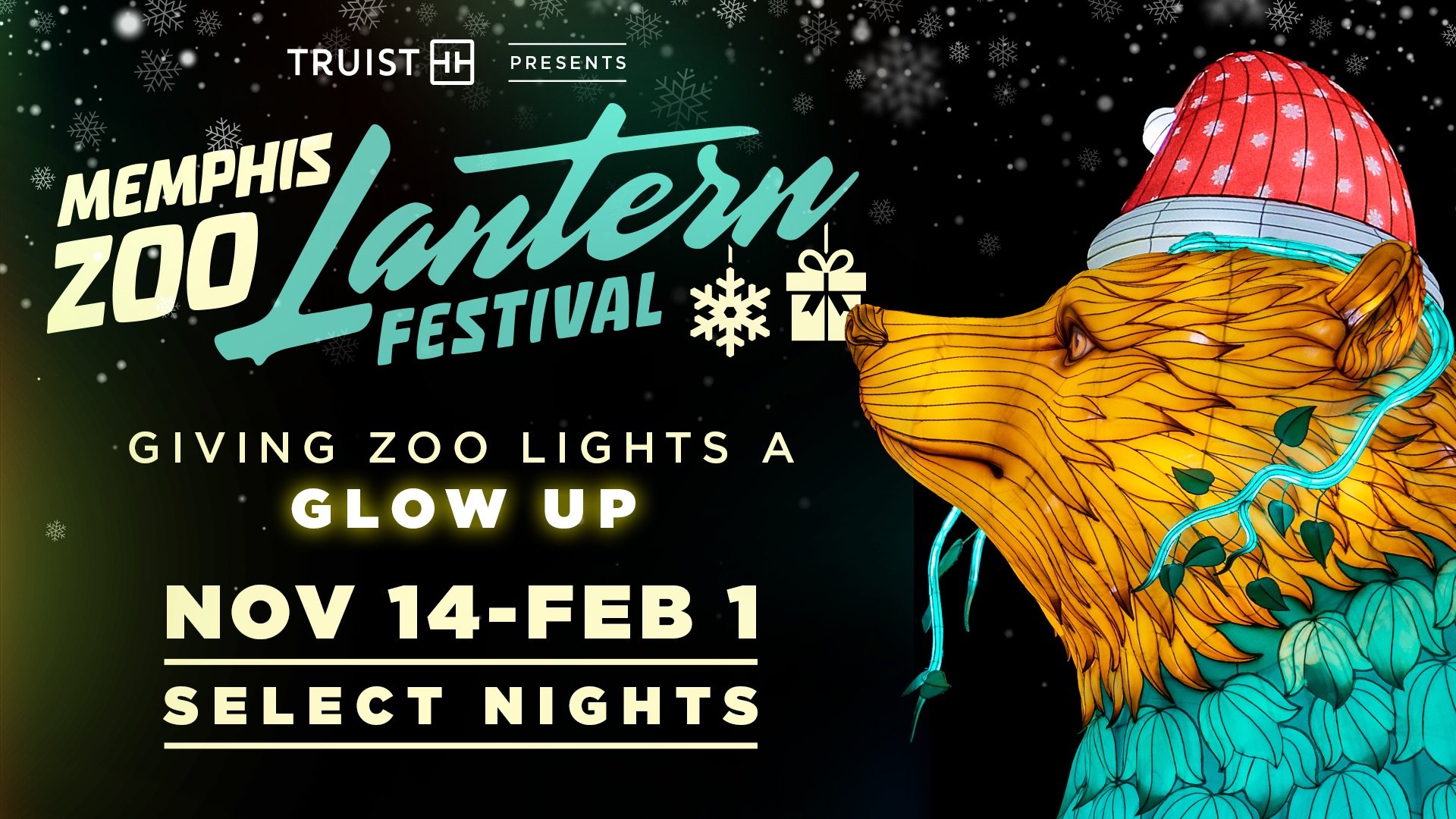 A graphic for Memphis Zoo Lantern Festival