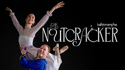 A flyer showing two ballet dancers to the left of 